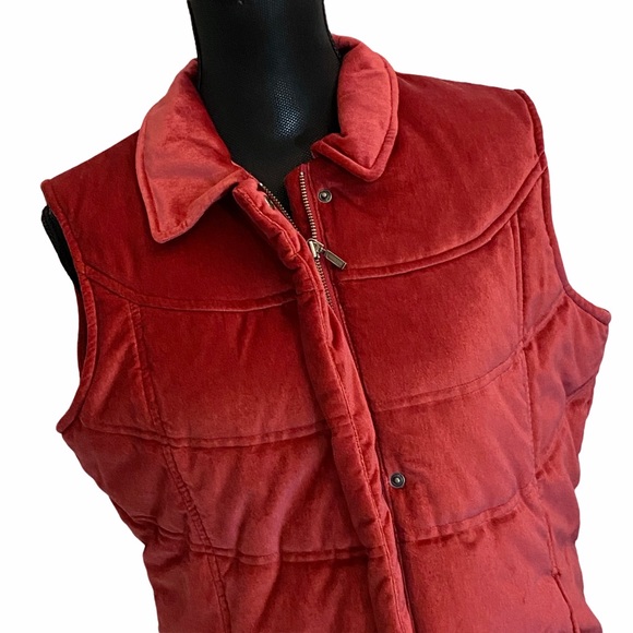 Eddie Bauer Quilted Vest Red Large Zippered - Picture 2 of 5